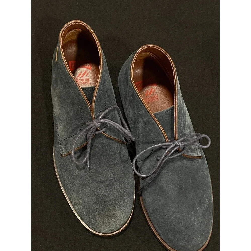 ~~CAMPER Mens US 6.5 EU 39 Suede Chukka Ankle Boot Woody Lace Up Navy Blue Wm8.5